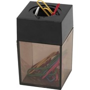 Business Source Paper Clip Holder, 2" x 3" x, Smoke 11796